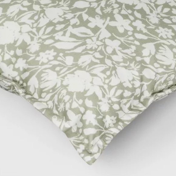 18"x18" Floral Square Outdoor Throw Pillow Sage Green - Threshold™ - Picture 4 of 8